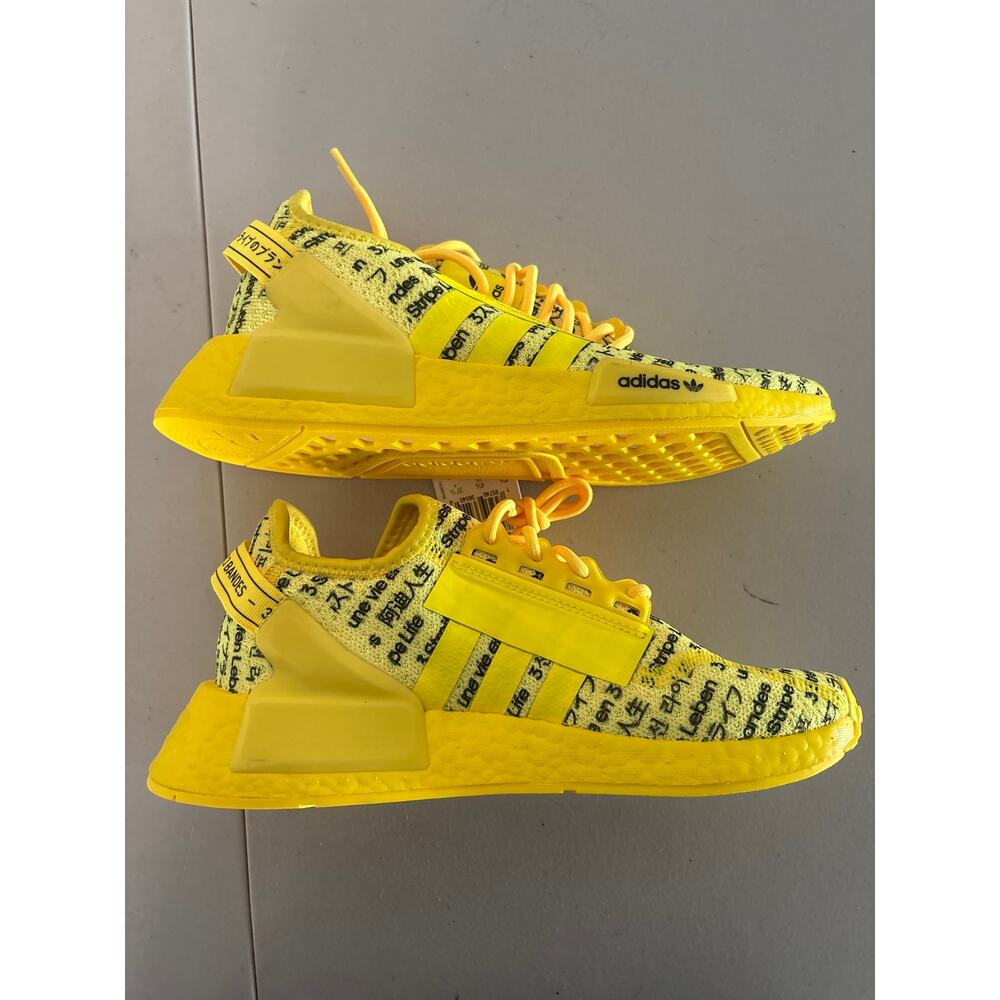 NEW Adidas NMD_R1 V2 Shoes Beam Yellow Mens 5 FZ6236 All Over Print AOP - Picture 4 of 7